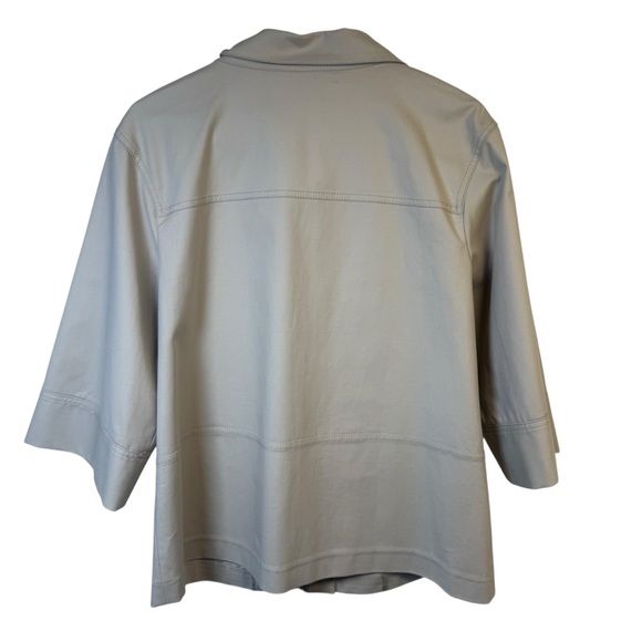 Lafayette 148 Neutral 1/2 Sleeve Lightweight Full Zip Jacket Size 8 - Picture 4 of 8